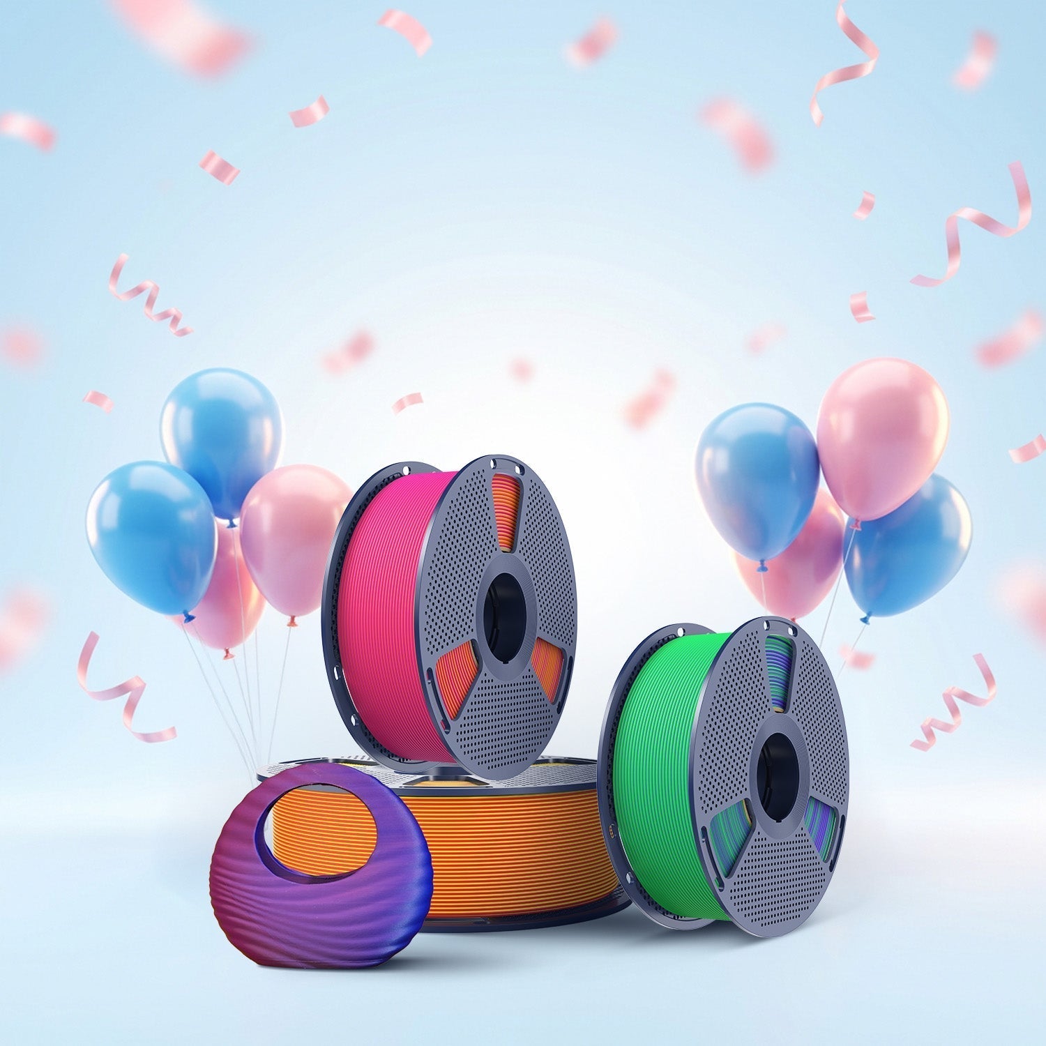 Matte PLA Dual-Color 3D Printer Esthenic Filament 1KG, Seamless Two-Tone Shifts & Soft Matte Finish Main image